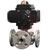 Dwyer Instruments - WE34-IMD04-L1-D - 3-Way Flanged SST Ball Valve 24VDC Flow Path E 2-1/2