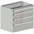 Sovella Inc - 60941303 - casters 1x7.87 2x5.90 1x3.93 grey Drawer unit 75/66|70701874 | ChuangWei Electronics